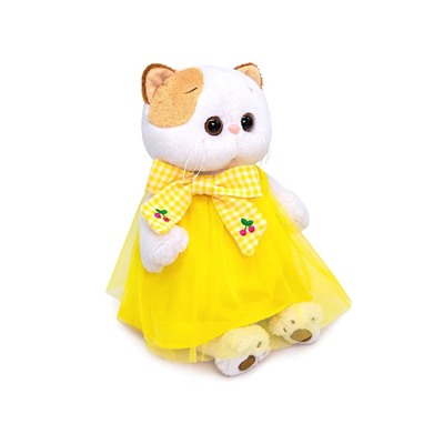Мягкая игрушка Кошечка Лили в желтом платье с бантом 24 см, Budi Basa
