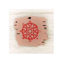 Бирка НГ с печатью Снежинка 6,5*6см розовый