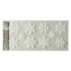 Декоративные наклейки ЛЕДЯНАЯ ИСТОРИЯ со снежинками, белые, 23х49 см, Kaemingk (Decoris)