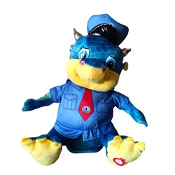 Интерактивная мягкая игрушка " Дракончик - Полицейский " , 35 см