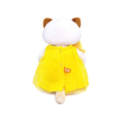 Мягкая игрушка Кошечка Лили в желтом платье с бантом 24 см, Budi Basa