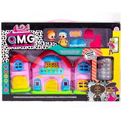 Кукольный домик c куклами, мебелью и капсулой ( цветной )