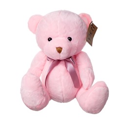 Мягкая игрушка Медведь с бантом 25см розовый