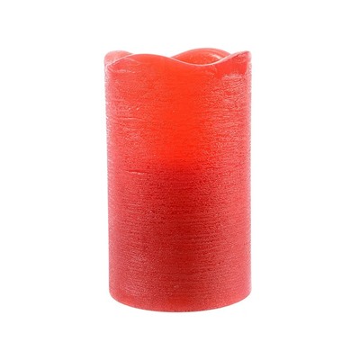 Электрическая восковая свеча КЛАССИКА, красная, тёплый белый LED-огонь, таймер, 7.5x10 см, Kaemingk (Lumineo)