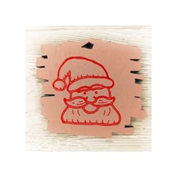 Бирка НГ с печатью Дед Мороз 6,5*6см розовый