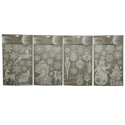 Наклейки для декорирования НОВОГОДНИЕ КАРТИНКИ - СНЕГОВИКИ, 49,5х29 см, Kaemingk (Decoris)