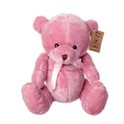 Мягкая игрушка Медведь с бантом h25см т-розовый