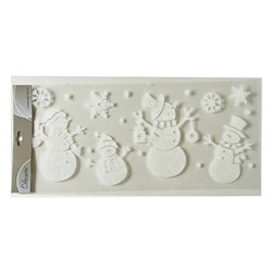 Декоративные наклейки ЛЕДЯНАЯ ИСТОРИЯ со снеговиками, белые, 23х49 см, Kaemingk (Decoris)