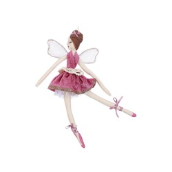 Кукла на ёлку ФЕЯ - БАЛЕРИНА БУФФА (Enl’air), полиэстер, розовая, 30 см, Edelman