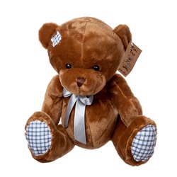 Мягкая игрушка Медведь с бантом 25см коричневый