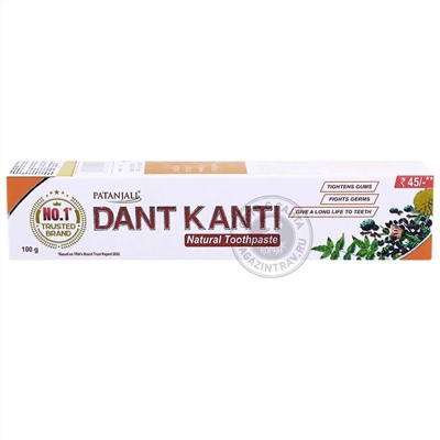 Аюрведическая зубная натуральная паста «Дант Канти»  100 гр, Индия (Patanjali)