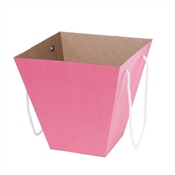 Коробка для цветов Крафт 16*28*28 см розовый
