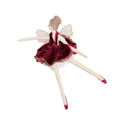 Кукла на ёлку ФЕЯ БАРХАТНОГО ТАНЦА (Enl’air), текстиль, розовая, 24 см, Due Esse Christmas