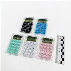 Калькулятор карманный 8 разр. KS-005 (55*85mm) в пакете, прозрачный, цвета в ассортименте