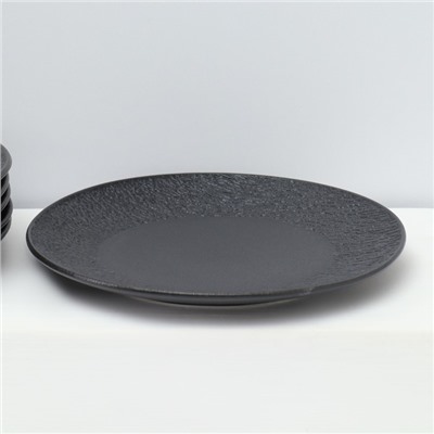 Набор тарелок десертных фарфоровых Magistro Lofty, 6 предметов: d=20 см, цвет чёрный