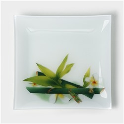 Тарелка стеклянная Доляна «Бамбук», 19,5×19,5 см