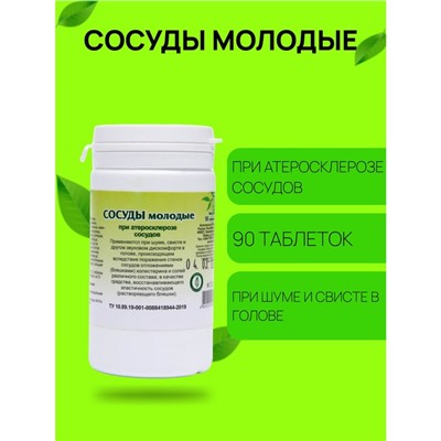 Пищевая добавка «Сосуды молодые», при атеросклерозе сосудов, 90 таблеток
