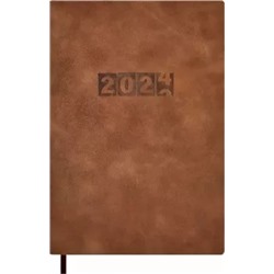 Ежедневник датированный на 2024 год Тиволли глосс, коричевый, А5, 176 листов