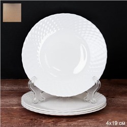 Набор тарелок 4 штуки 190 мм белая фактурная / WVP75Q (WHITE)