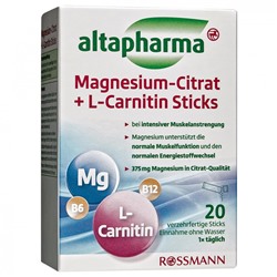 altapharma  Magnesium-Citrat + L-Carnitin Sticks, Магний + Л-Карнитин, в стиках, 20 шт