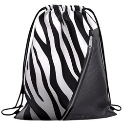 Сумка для сменной обуви 41х50 см "Mesh.Black&White Zebra" с карманом на молнии 60423 ErichKrause
