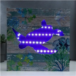 Световая картина-ночник настенный "Черепашка" LED от батареек 3хАА 3х30х30 см RISALUX