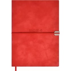 Ежедневник датированный на 2024 год Тиволли глосс, красный, А5, 176 листов