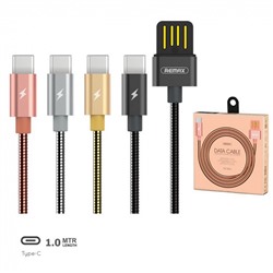 Кабель USB/Type-C Remax RC-080a 1м цв.ассорти(2.1A, круглый,металл,коробка)