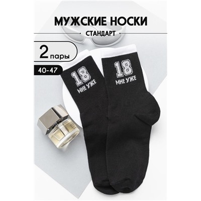 Носки 18 мне уже мужские 2 пары (Черный)