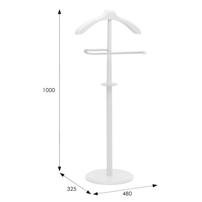 Вешалка костюмная В 25Н, 480х325х1000, белый