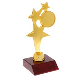 Наградная фигура под нанесение «Три звезды», подставка пластик красная, 6,8 х 15,3 см
