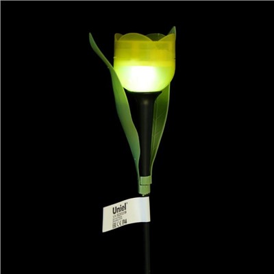 Садовый светильник Uniel «Жёлтый тюльпан» на солнечной батарее, 5 × 30 × 5 см, свечение белое