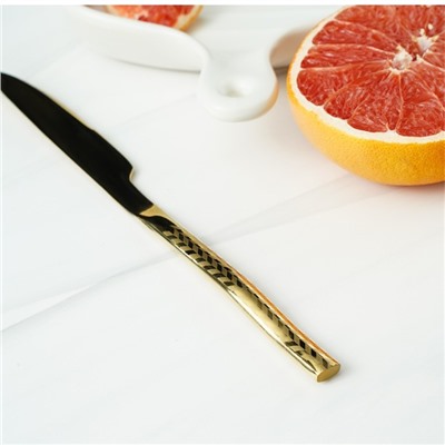 Нож столовый из нержавеющей стали Magistro Kolos, длина 22 см, цвет золотой