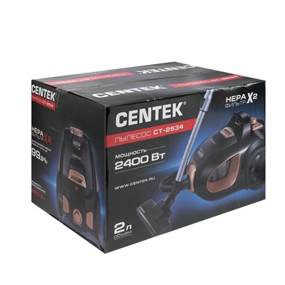 Пылесос Centek CT-2534, 2400/450 Вт, 2 л, бронзово-черный