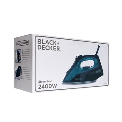 Утюг Black+Decker BXIR2403E, керамическая подошва, 2400 Вт, 45 г/мин, 500 мл, чёрный