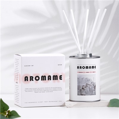 Набор диффузор ароматический "Aromame", белый чай, 500 мл, круглая банка