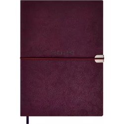 Ежедневник датированный на 2024 год Тиволли глосс, бордо, А5, 176 листов