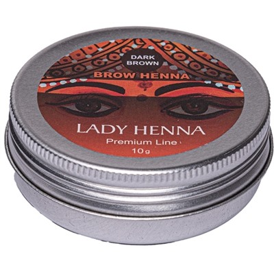 Краска для бровей на основе хны Темно-Коричневая (Premium Line) LADY HENNA, 10 г