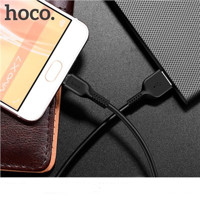 Кабель Hoco X20, microUSB - USB, 2 А, 2 м, PVC оплетка, черный