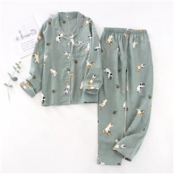 Пижама зелёная с котиками размер XL