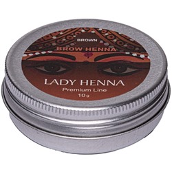 Краска для бровей Коричневая на основе хны (Premium Line), LADY HENNA, 10 г