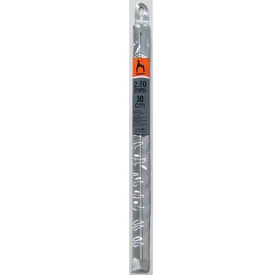 Крючок вязальный двусторонний"PONY" тунисский 30 см/2,5 мм алюминий
