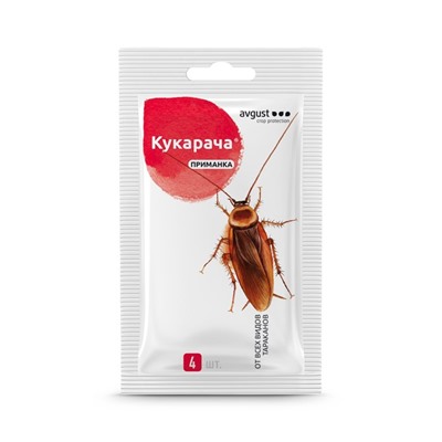 Средство от всех видов тараканов "Кукарача" приманка, 4 шт х 1,5 г