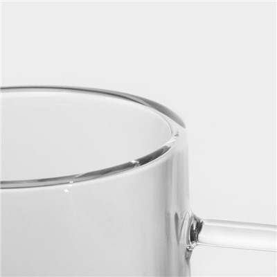 Кружка стеклянная с двойными стенками Magistro «Дуо», 300 мл, 12×9×11 см