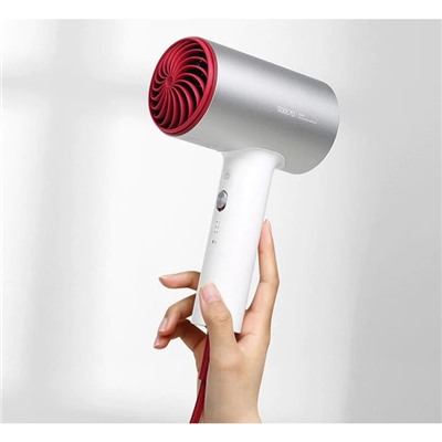 Фен Soocas Hair Dryer H5, 1800 Вт, 3 скорости, ионизация, шнур 1.7 м, серебристо-красный