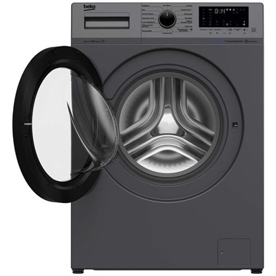 Стиральная машина Beko WSPE 6H616A, класс А, 1200 об/мин, до 6.5 кг, чёрная