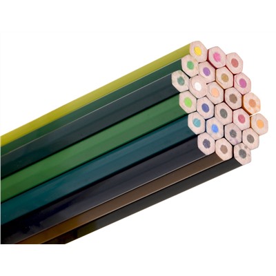 Набор цветных карандашей 24 цветов, станд. грифель, шестигранные, пластик  Каляка-Маляка