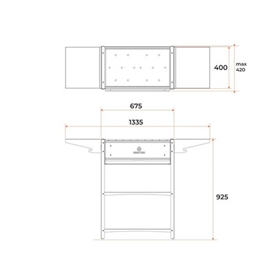 Мангал Family Optima FO 2000, 2 мм, 133,2 х 39,4 х 91,9 см