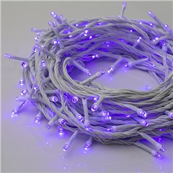 Гирлянда «Нить» 20 м, IP20, белая нить, 200 LED, свечение фиолетовое, 8 режимов, 220 В, УЦЕНКА