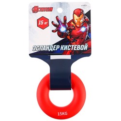 Эспандер кистевой, нагрузка 15 кг, цвет красный "Железный человек", Мстители